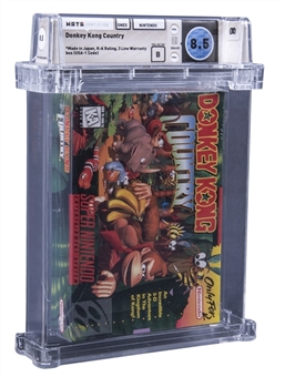 1994 SNES Super Nintendo (USA) "Donkey Kong Country" Made In Japan (First Production) Sealed Video Game - WATA 8.5/B